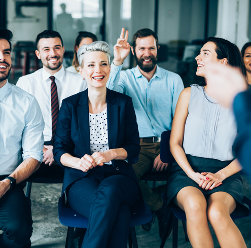 Group of colleagues in a meeting.