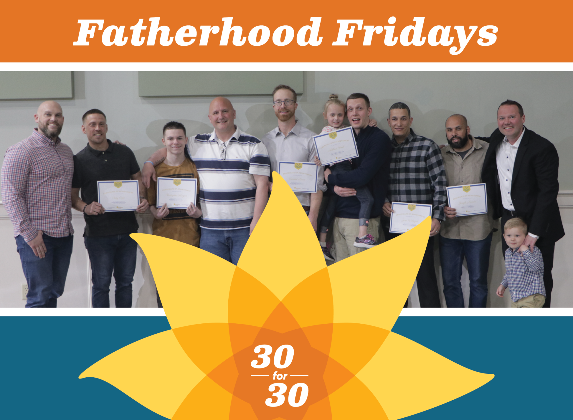 Fatherhood Fridays cover with fatherhood initiative graduates