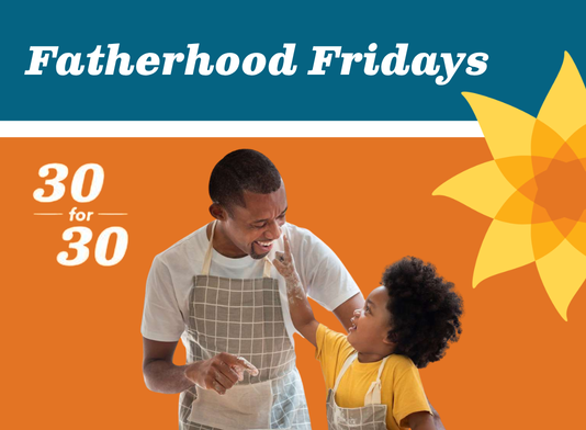 Family and son cooking with title 